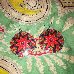 Bright multi colored earrings